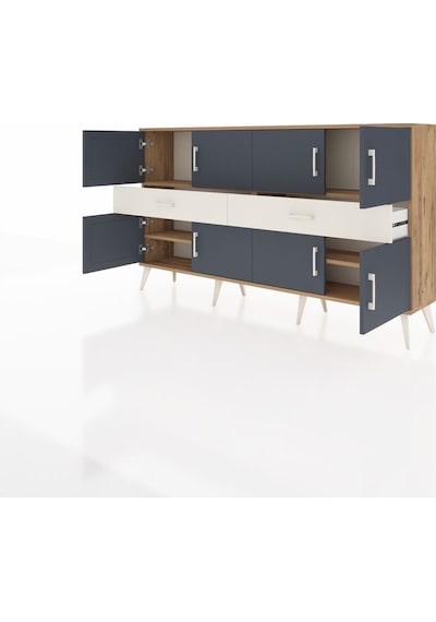 Arges Konsol 4 Raflı 2 Çekmeceli 8 Kapaklı 176x30x99 Çam-antrasit Çam-antrasit/aytaşı Arges Konsol 4 Raflı 2 Çekmeceli 8 Kapaklı 176x30x99 Çam-antrasit Çam-antrasit/aytaşı