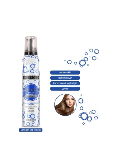 Morfose Collagen Saç Köpüğü 200 Ml Hacim Etkisi İle Kuru Ve Zayıf Saçlar İçin Özel Formül