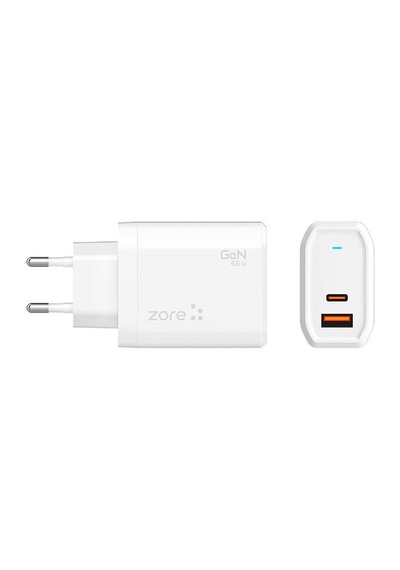 Zore Always-01 Gan Tech Type-c Pd4.0 Usb-a Qc3.0 Hızlı Şarj Özellikli Seyahat Şarj Başlığı 65w - Bey Beyaz