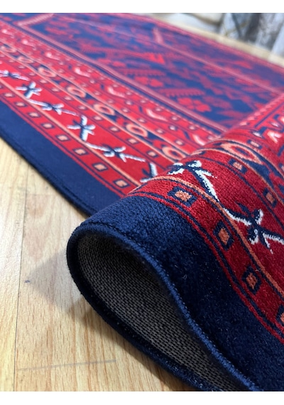 Decoser Halı Afgan Desen Vintage Etnik Desenli Salon Oturma Odası Halısı 01 Kırmızı - Bordo