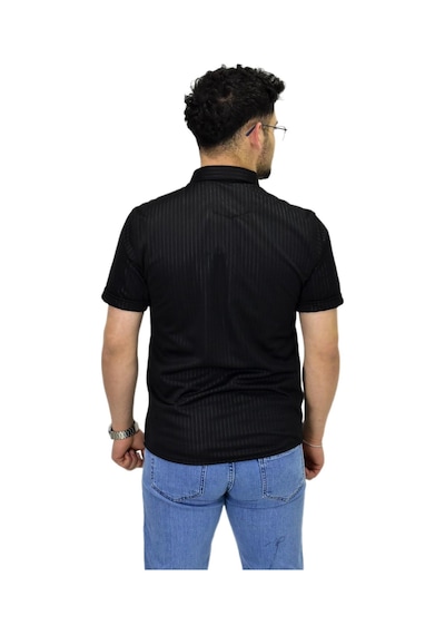 Erkek Spor Silim Fit Kısa Kol Gömlek Bgl-st04480 Siyah