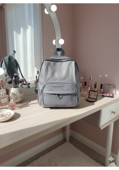 Newish Polo Donna Model Sırt Çantası-yıkama Suni Deri Gri