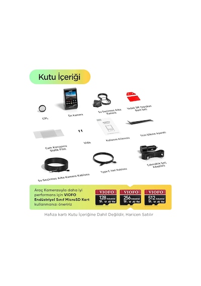 Viofo A229 Pro W 2 Kameralı Ön+arka Su Geçirmez 4k+2k Sony Starvıs 2 Sensör Gps'li Araç Kamerası