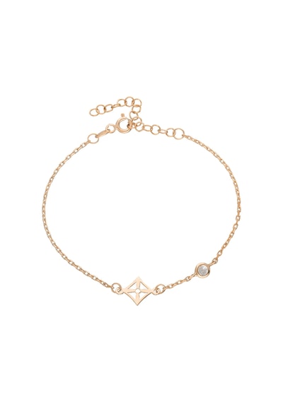 Taşlı Bileklik 717012 Rose Gümüş