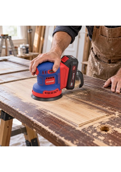 Workpro Wp392203 20volt 125mm Şarjlı Kömürsüz Devir Ayarlı Profesyonel Eksantrik Zımpara Aküsüz