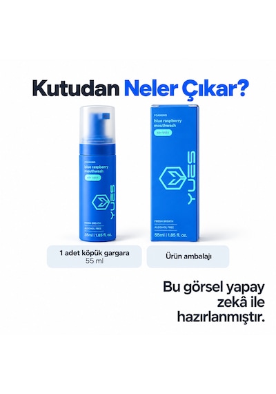 Yues Köpük Ağız Gargarası Alkolsüz Mavi Ahududu Aromalı 55 Ml