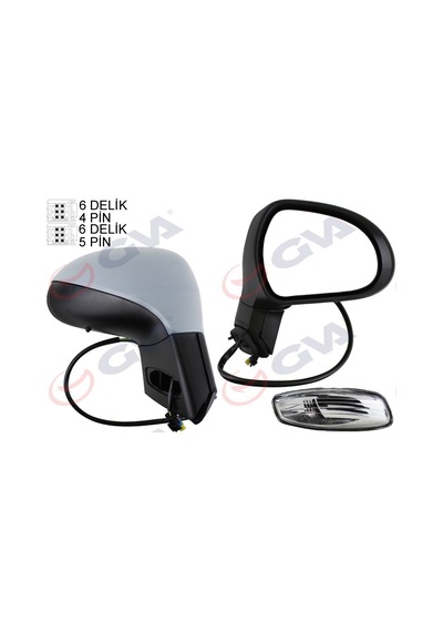 Gva Dış Dikiz Aynası Sağ 207 06 Elektrikli Isıtmalı Sinyalli Sensörlü Astarlı Konveks Vm-6207ehpsr Gva 1043260 8149.zh 8153av