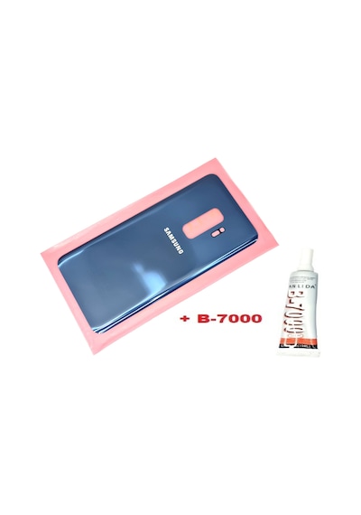Tkgz Samsung Galaxy Uyumlu S9 Plus Arka Pil Batarya Kapağı Cam+b-7000 Mavi