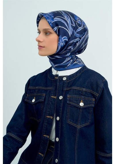 Armine İpek Eşarp 2026 Yaz - 9512-35 Lacivert Twill