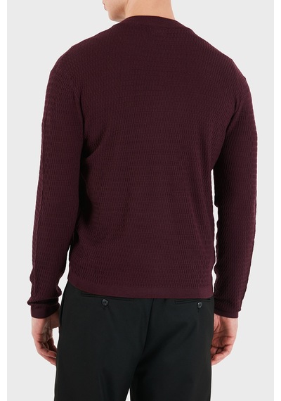 Emporio Armani Logolu % 100 Yün Regular Fit Bisiklet Yaka Hırka Erkek Hırka Em006315 Af27831 Fa039 Kahve