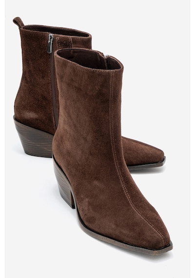 Luvishoes Luvi Shoes Lexıa Kahverengi Süet Hakiki Deri Kadın Western Bot Kahverengi