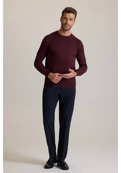 Ysf Erkek Bordo Bisiklet Yaka Triko