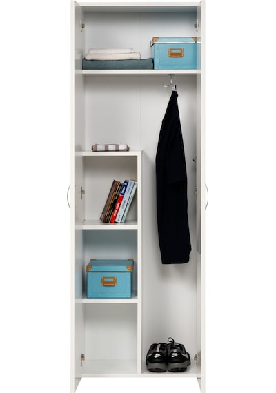 Temizlik Malzemeleri Dolabı, Ahşap Gardırop, Elbise Dolabı, Çok Amaçlı Dolap, 60x34x180cm Beyaz Temizlik Malzemeleri Dolabı, Ahşap Gardırop, Elbise Dolabı, Çok Amaçlı Dolap, 60x34x180cm Beyaz