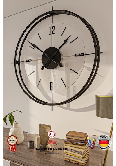 MetaQuartz Aksesuar Xxl 65 65 Siyah Deluxe Şeffaf Cam Iskandinav Modern Dekoratif Siyah