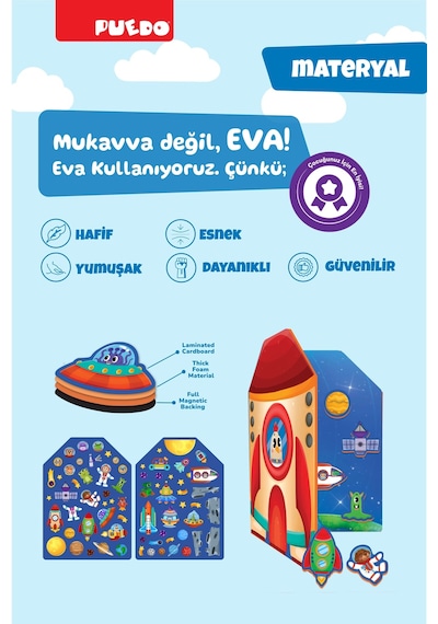 Puedo Manyetik Bloklar - Uzay 70 Parça