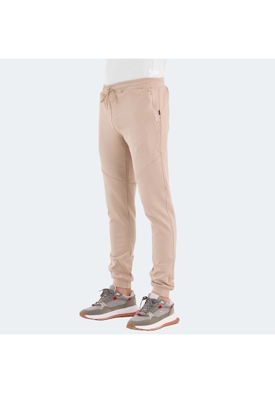 Slazenger VENOM Erkek Fermuar Cepli Dar Paça Bej Eşofman Altı