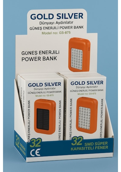 Güneş Enerjili Powerbank Ve 32 Smd Led Işıldak Fener Diğer