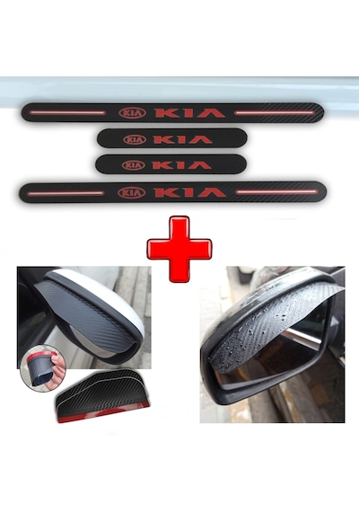 Kia Sorento Uyumlu Carbon Kapı Eşiği + Ayna Yağmur Koruyucu (552943810)