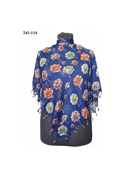 Dolce Cotton Desenli Sökme Boncuklu Eşarp 241-114 Çok Renkli