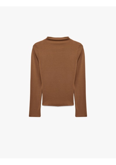 Koton Modal Karışımlı Slim Fit Dik Yaka Uzun Kollu Tişört Kahverengi 7wal10144ık Kahve Koton Modal Karışımlı Slim Fit Dik Yaka Uzun Kollu Tişört Kahverengi 7wal10144ık Kahve