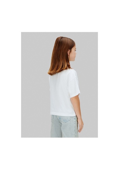 Calvin Klein Beyaz Kız Çocuk Baskılı T-shirt Lvcksja20gyaf-16307