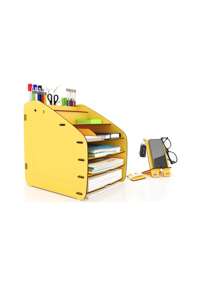 Design Otto Large Modest 6 Renk A4 Evrak Rafı Masaüstü Organizer Siyah