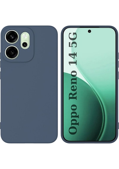 Oppo Reno 14 5g Uyumlu Silikon Kılıf - Kamera Korumalı Esnek Pastel Renk Kapak - Lacivert Lacivert
