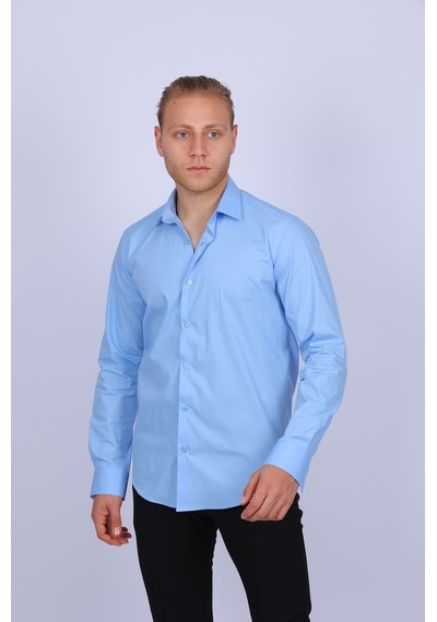 Tousus Slim Fit Mavi Erkek Gömlek Slm-5073-tss
