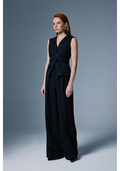 Sateen Sofia Yelek - Siyah-137056 Siyah