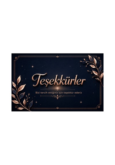 100 Adet Premium Teşekkür Kartı 8x5 Cm Paket İçi Sipariş Notu, Müşteri Teşekkür Kartı - Siyah - 016
