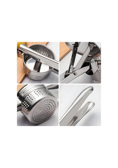 Patates Ezici & Çift Başlı Patates Soyacağı Seti Paslanmaz Çelik Metal Gövde Ergonomik Saplı Mutfak A