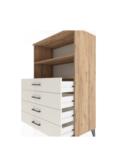 Hyperion Dolap 2 Raflı 4 Çekmeceli 88x44x134 Çam-aytaşı Çam