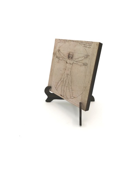 Vitruvius Adamı Leonardo Da Vinci, 1492 Baskılı Mdf Masaüstlük 10x10