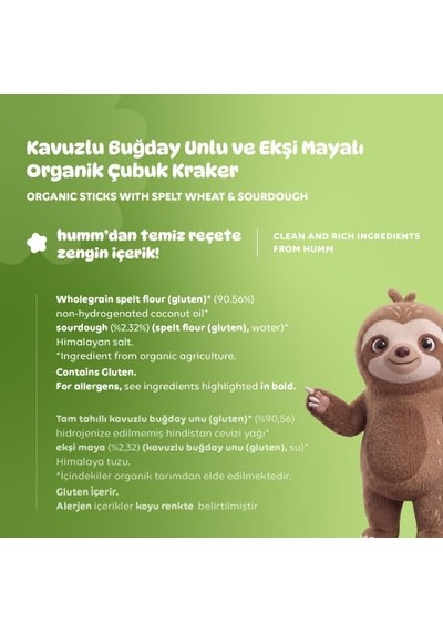 Kavuzlu Buğday Unlu Ve Ekşi Mayalı Çubuk Kraker, Vegan, Yüksek Lifli, Koruyucusuz, 45g Diğer