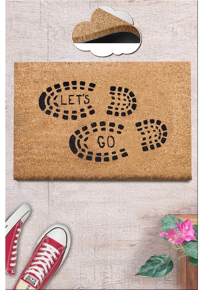 Coco Lets Go 40x60 cm KIL Paspas,Dekoratif Çok Amaçlı Iç ve Dış Kapı Paspası