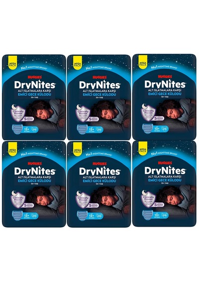 Huggies Drynites Gece Külodu Erkek 13+ Yaş 48-60 Kg 120 Adet 6'lı