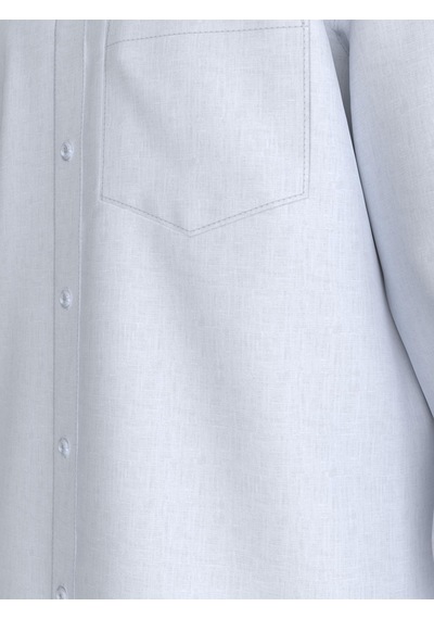 Calvin Klein Erkek Ls Sld Günlük Keten Beyaz Klasik Gömlek-13671 Beyaz