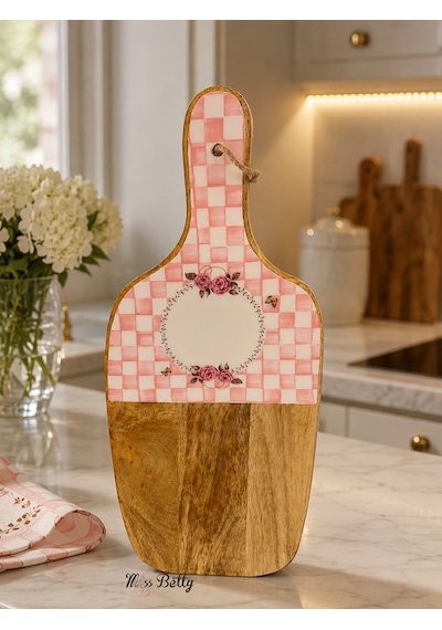 Rosadora Ahşap Kesme Ve Servis Tahtası Pembe