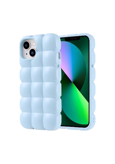 Apple Uyumlu iPhone 13 Kılıf Parlak Esnek Silikon Zore Dom Dom Kapak Mavi