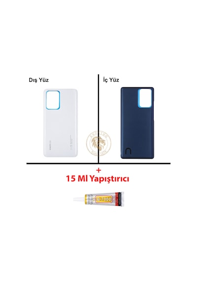 Xiaomi Mi 11t Pro Ay Işığı Beyazı Uyumlu Arka Kapak + Yapıştırıcı Beyaz
