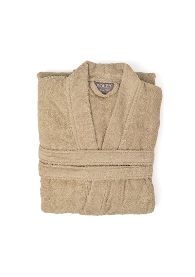 Soley HV.KIMONO.01 %100 Pamuklu Kimono Bornoz Bej