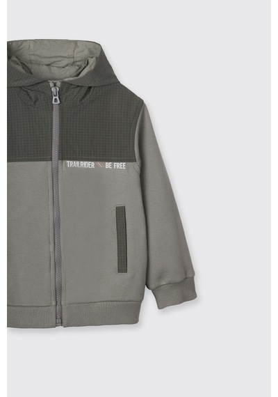 Panço Erkek Çocuk Fermuarlı Sweatshirt Antrasit