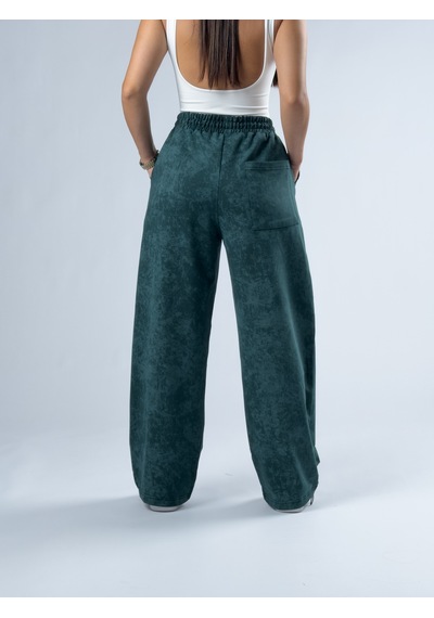 Cocopelli Paça Ayarlamalı Desenli Yeşil Kadın Baggy Pantolon Coc3347