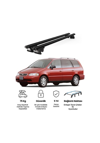 Venüs Honda Odyssey 1995-1998 Uyumlu Siyah Ara Atkı Port Bagaj Tavan Barı