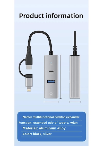3 Portlu Ağ Ve Veri Adaptörü: Rj45 Lan + Usb 3.0 + Type-c Girişli Metal Kasa