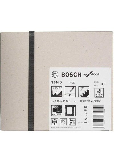 Bosch S 644 D Top For Wood 100'lü Tilki Kuruğu Bıçağı - 2608650551
