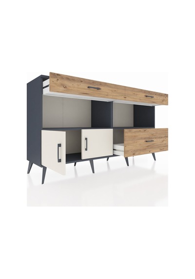 Hyperion Konsol 2 Raflı 3 Çekmeceli 2 Kapaklı 176x44x99 Antrasit- Antrasit-aytaşı/çam Hyperion Konsol 2 Raflı 3 Çekmeceli 2 Kapaklı 176x44x99 Antrasit- Antrasit-aytaşı/çam