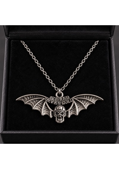 Avenged Sevenfold Deathbat Kolye Kanatlı Kuru Kafa Gotik Metal Kolyesi Altın - Gümüş