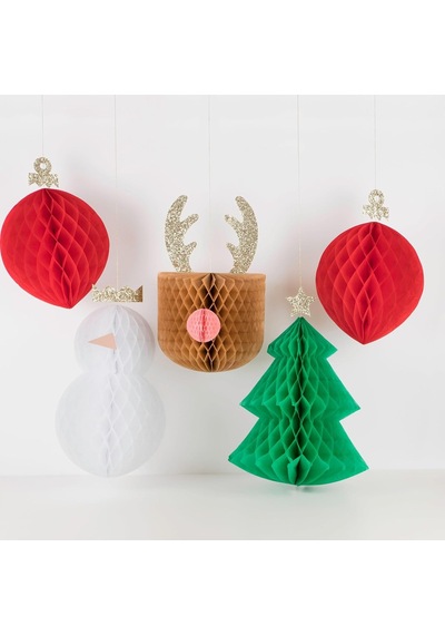 Large Hanging Honeycombs Decorations - Büyük Asılan Petekli Dekorlar - 5li Diğer