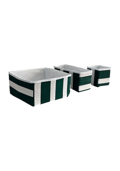 3'lü Çekmece İçi Çamaşır Düzenleyici Çocuk Odası Katlanır Saklama Kutusu Organizer Set-yeşil Beyaz Desenli